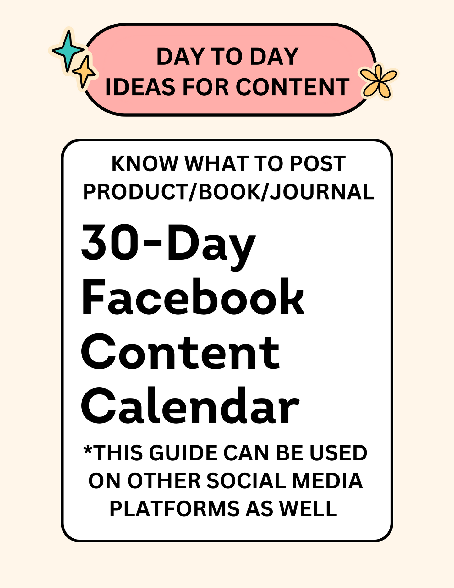 30-DAY CONTENT CALENDAR- DIGITAL DOWNLOAD