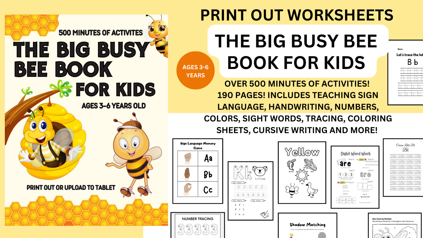 THE BIG BUSY BEE BOOK FOR KIDS Digital Download