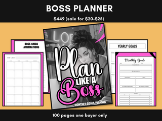 Plan like a Boss Monthly Goals Planner