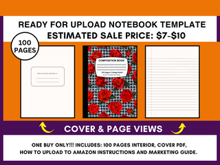 ROSES AND DIAMONDS COMPOSITION NOTEBOOK