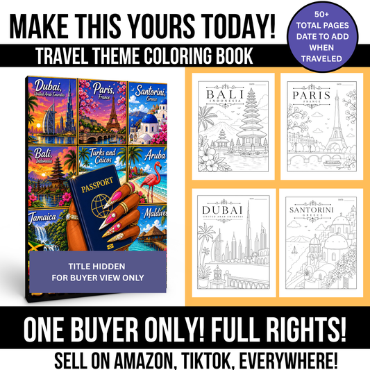 2 FOR 1: INSTANT COLORING BOOK AUTHOR: TRAVEL ADULT FULL COLORING BOOK + MARKETING GUIDE