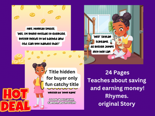Savings theme Prewritten Childrens book with Premade Illustrations