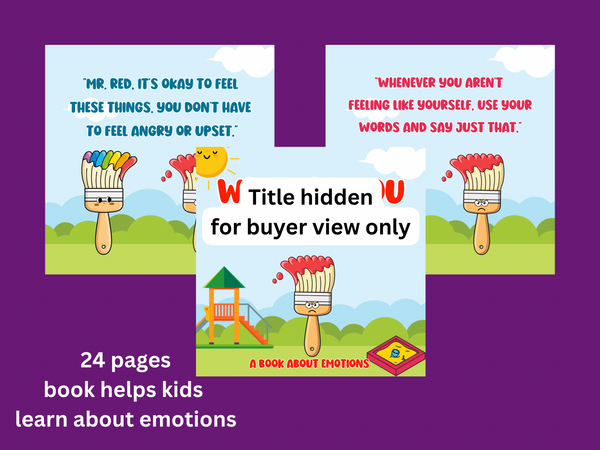 Hot buy! Emotions Prewritten Childrens book with Premade Illustrations