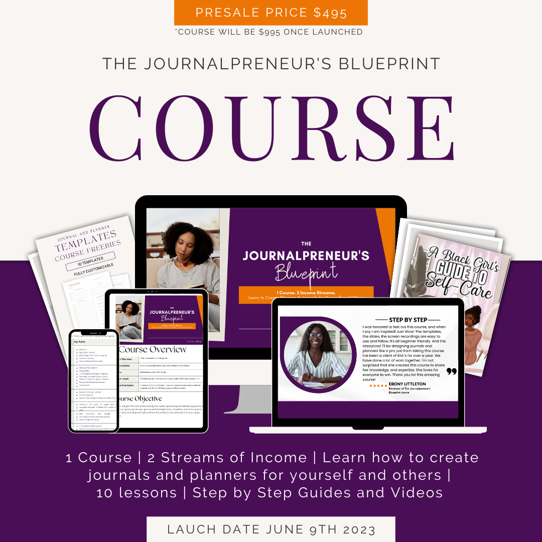 Course: The Journalpreneur’s Blueprint: How to Create Custom Journals & Planners Step By Step for Yourself and Others