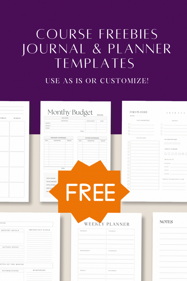 Course: The Journalpreneur’s Blueprint: How to Create Custom Journals & Planners Step By Step for Yourself and Others